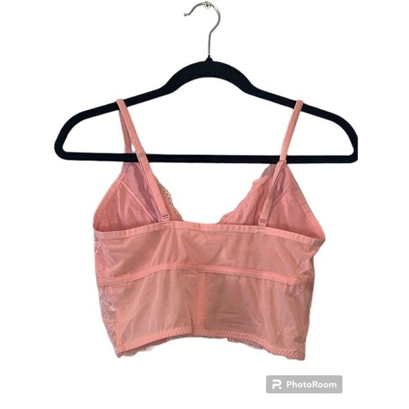 Colsie Corset Lace Bralette Top Coral Peach Size Medium - Picture 2 of 4